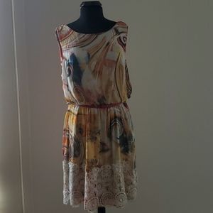2X Pattern Dress with red belt